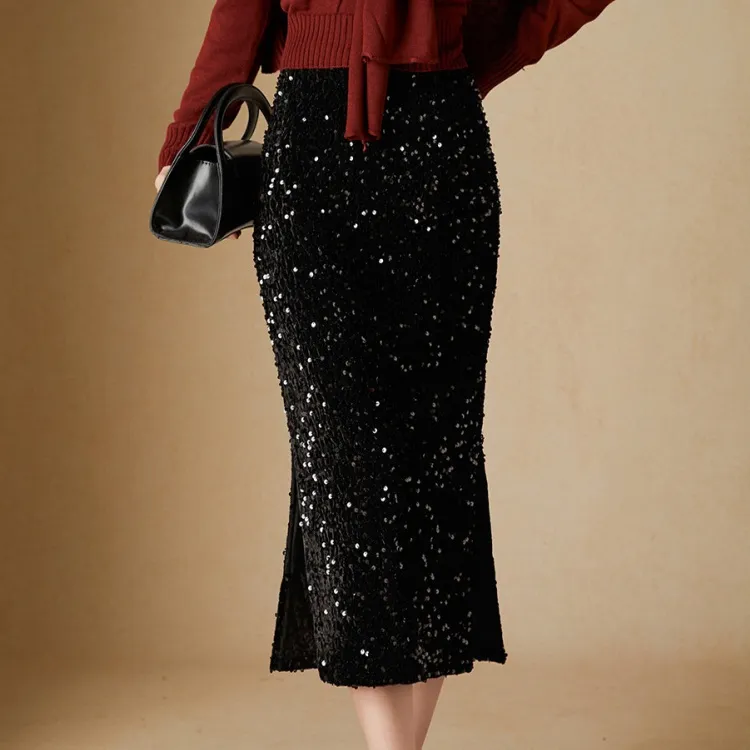 Mylan Casual Long Skirt Women's Black-1