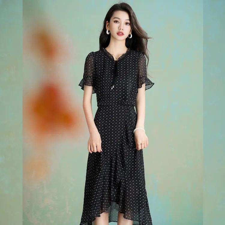 Mylan Short Sleeved Dresses Women's Black-4