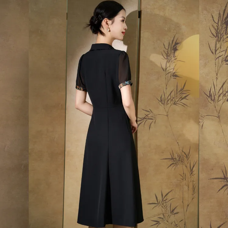 Mylan Short Sleeved Dress Women's Black-4