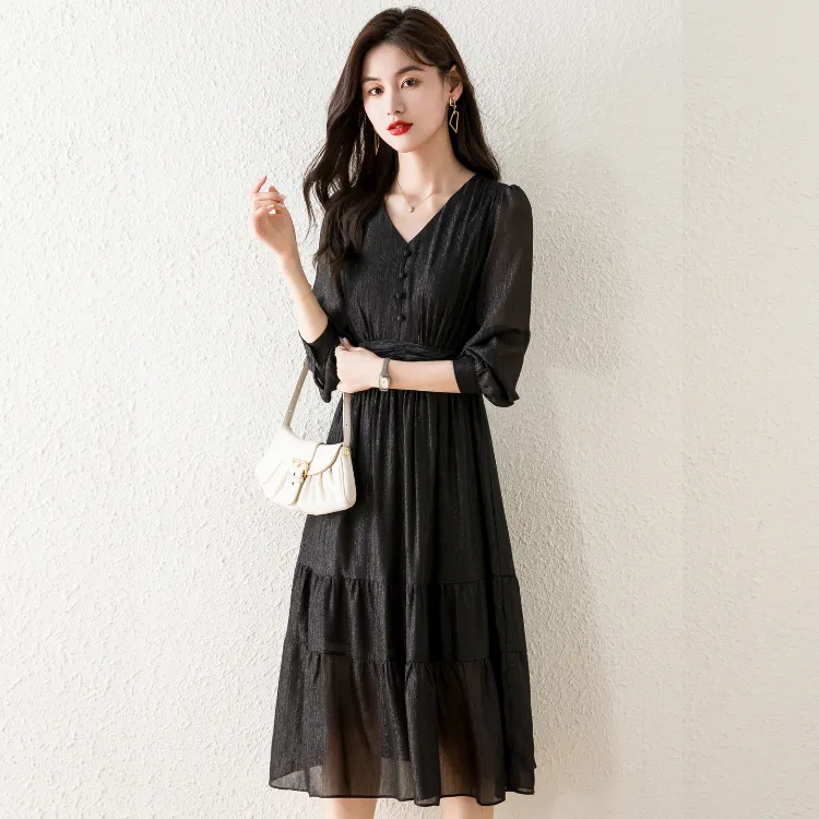 Mylan Long Sleeved Dress Women's Black-4