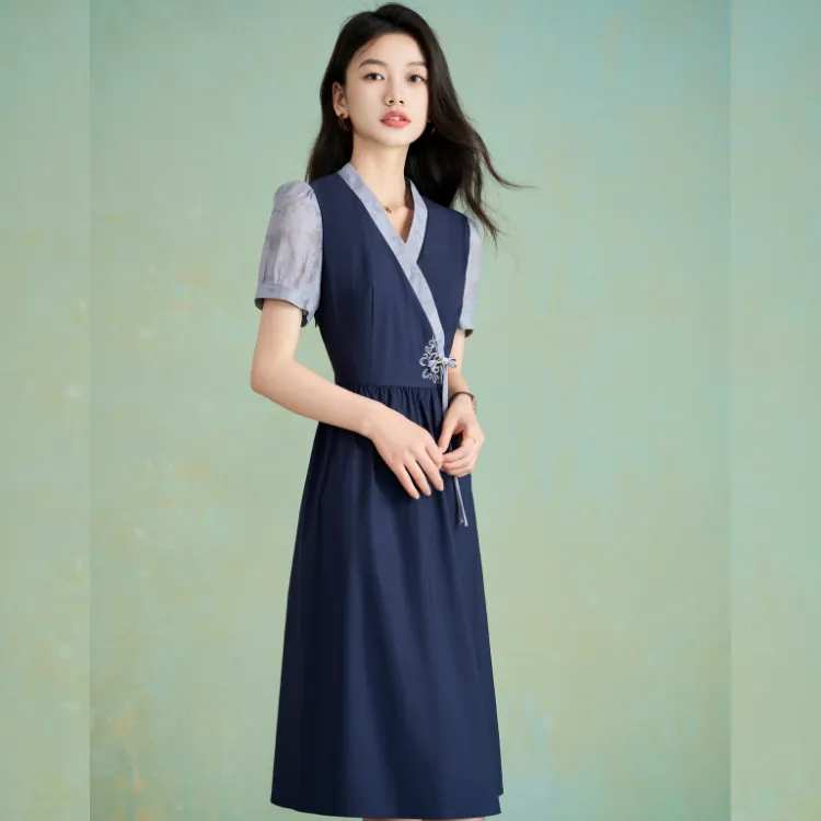 Mylan Short Sleeved Dresses Women's Navy Blue-6