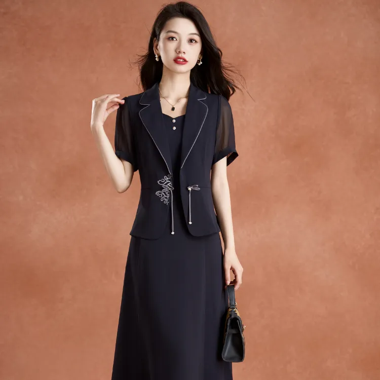 Mylan Skirt Set Women's Navy Blue-5
