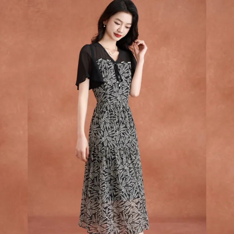 Mylan Short Sleeved Dresses Women's Black-5