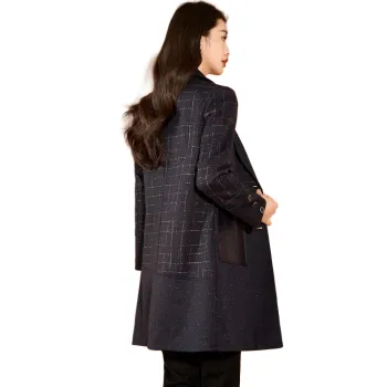 Mylan Spring Fall Coats Loose Fit Women's Navy Blue