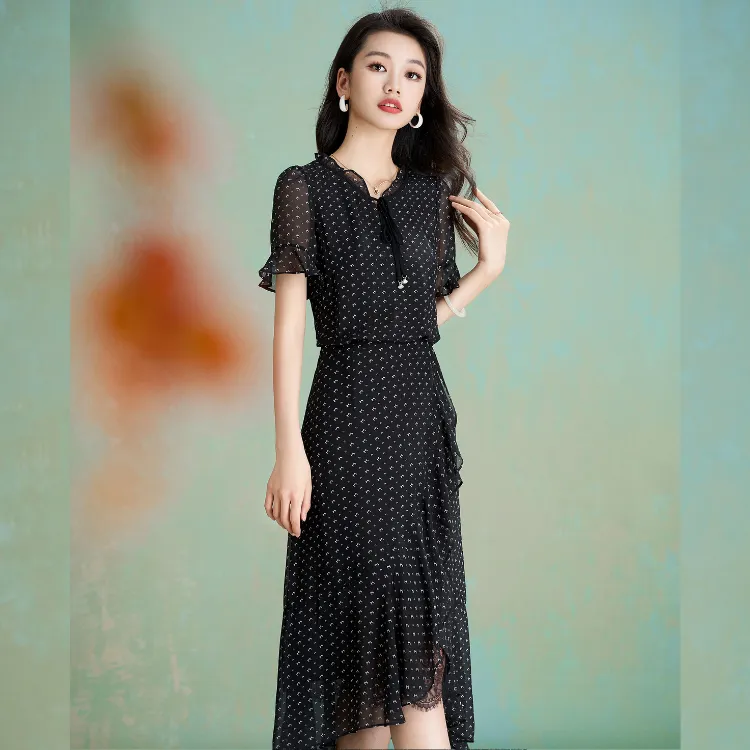 Mylan Short Sleeved Dresses Women's Black-5