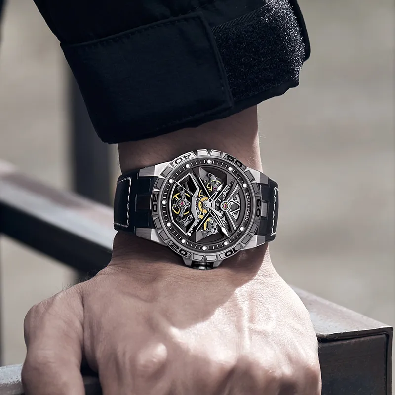 BEXEI The Wandering Earth Collaboration Mechanical Movement Watch Men's Watches Cut-Out Dial-23