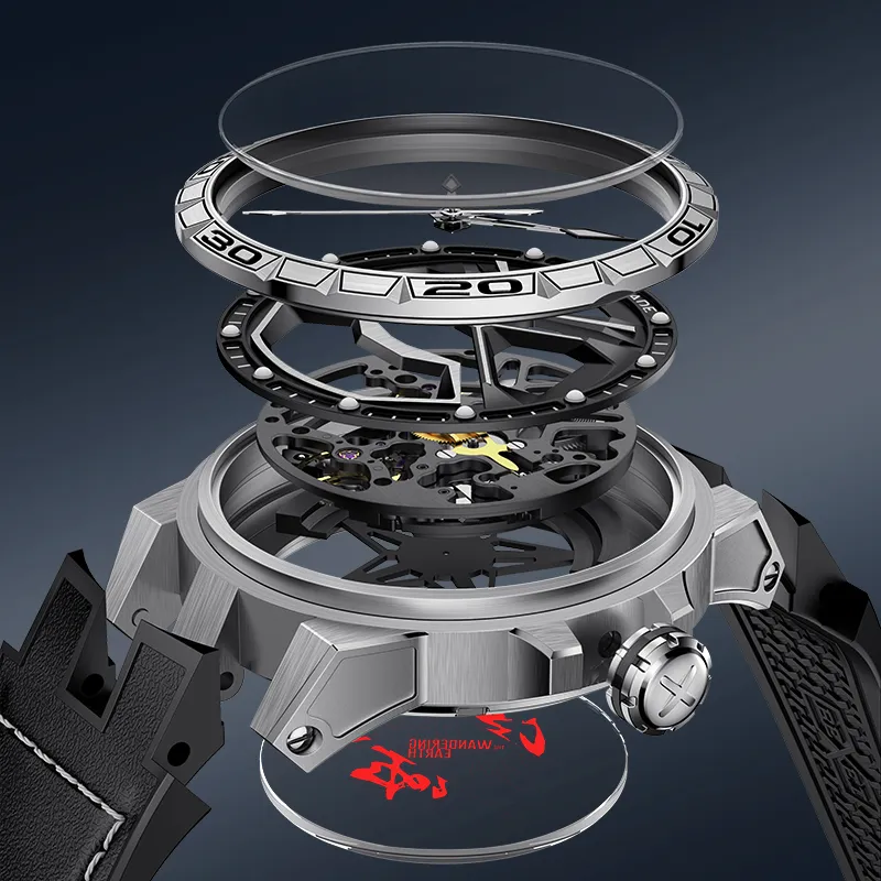 BEXEI The Wandering Earth Collaboration Mechanical Movement Watch Men's Watches Cut-Out Dial-5