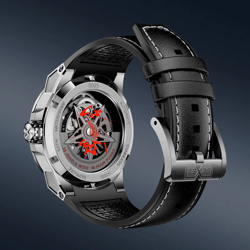 BEXEI The Wandering Earth Collaboration Mechanical Movement Watch Men's Watches Cut-Out Dial-21
