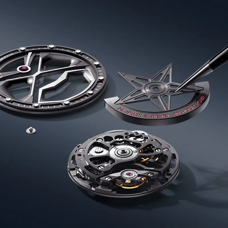 BEXEI The Wandering Earth Collaboration Mechanical Movement Watch Men's Watches Cut-Out Dial-29