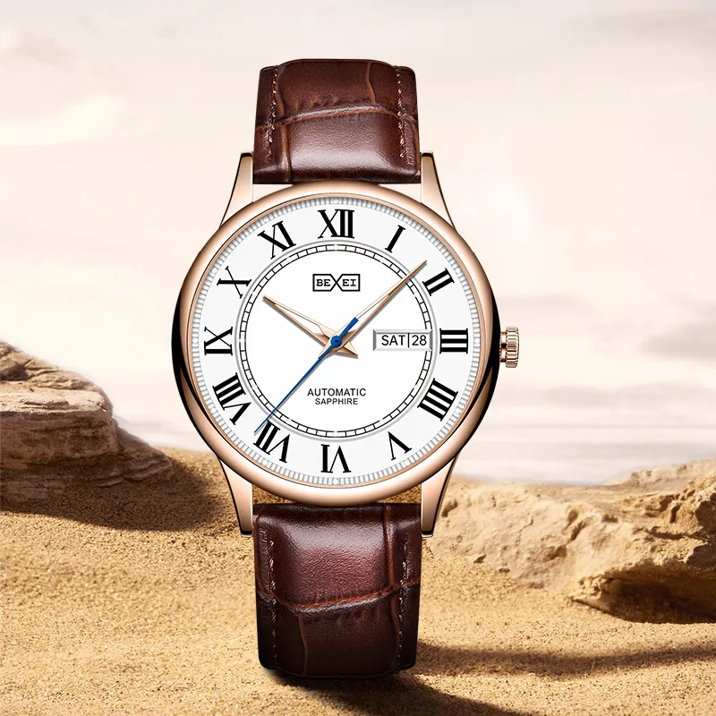 BEXEI Automatic Mechanical Movement Watch Men's Watches White Dial BX9259-1