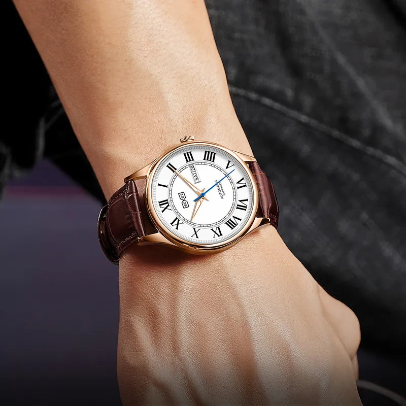 BEXEI Automatic Mechanical Movement Watch Men's Watches White Dial BX9259-2