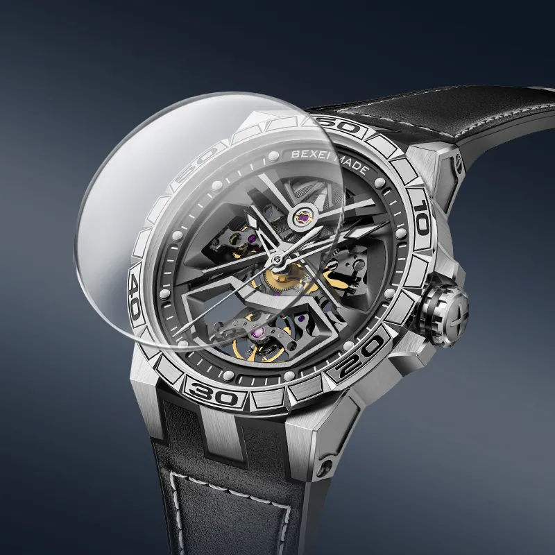 BEXEI The Wandering Earth Collaboration Mechanical Movement Watch Men's Watches Cut-Out Dial-6