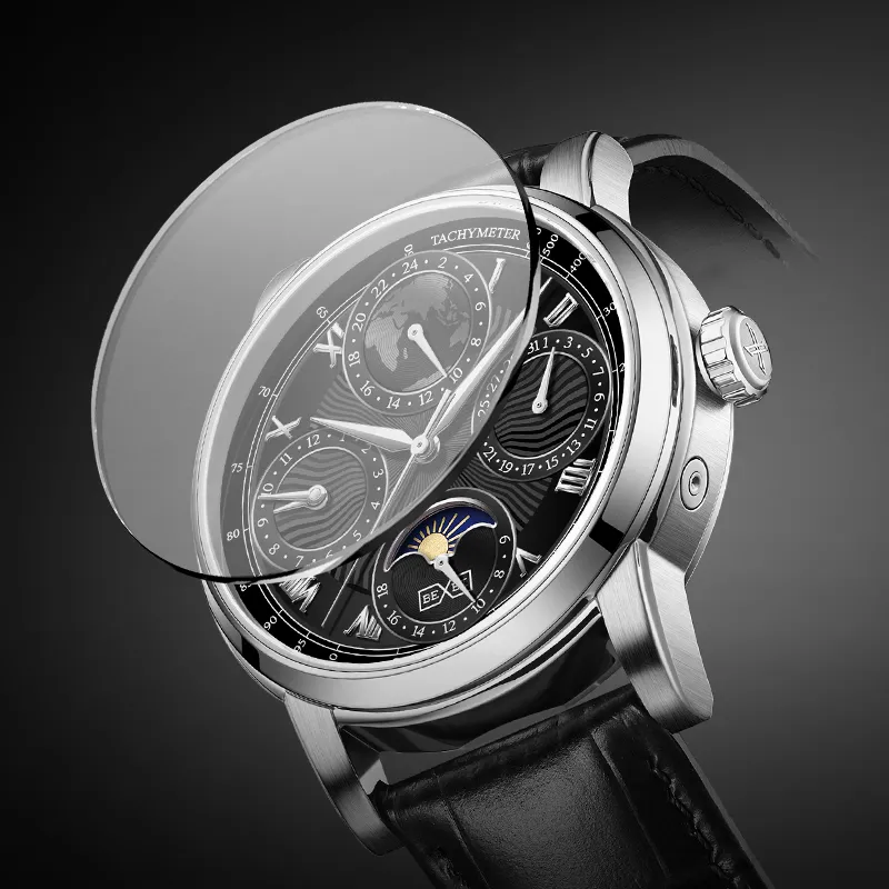 BEXEI Casual Watch Automatic Mechanical Movement Cow Leather Strap Watch Men's Watches White Dial-16