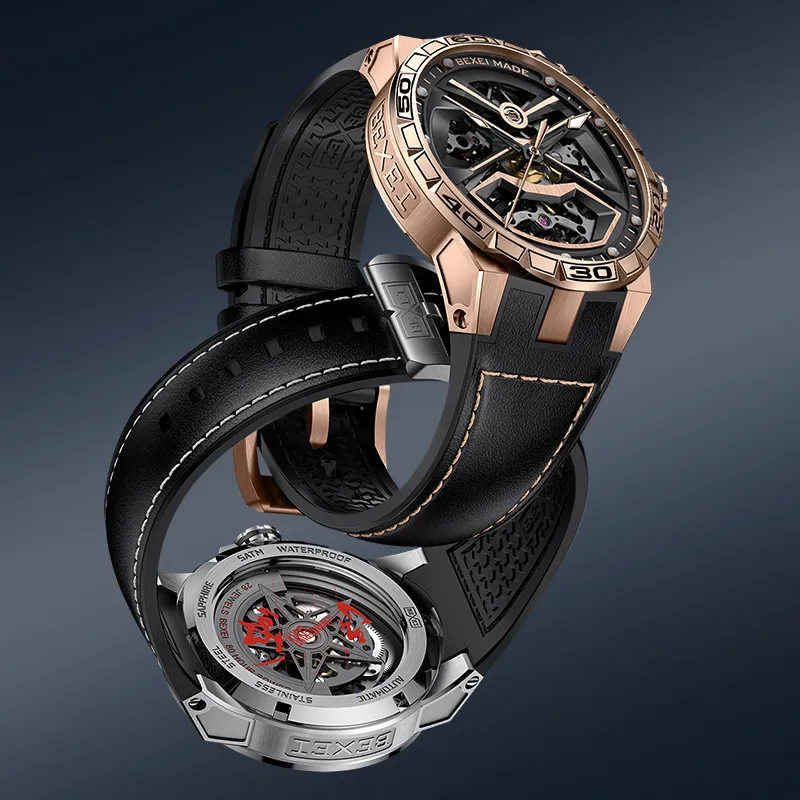 BEXEI The Wandering Earth Collaboration Mechanical Movement Watch Men's Watches Cut-Out Dial-19