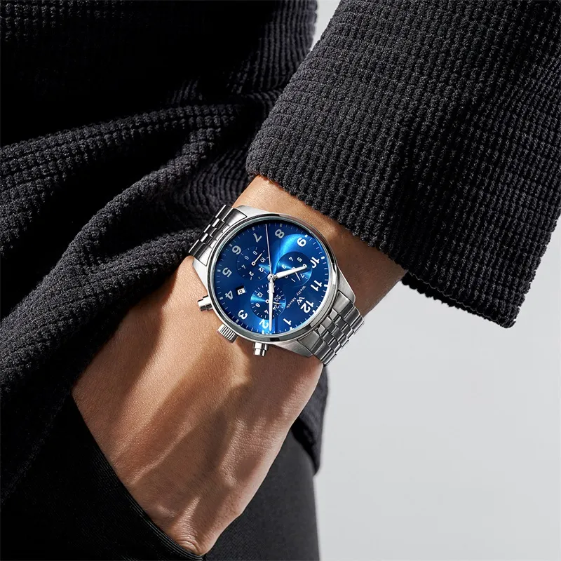 Welly Merck Automatic Mechanical Movement Watch Men's Watches Black Dial-13