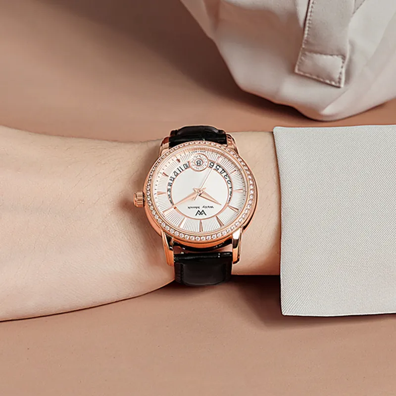 Welly Merck Automatic Mechanical Movement Watch Women's Watch White Dial-5