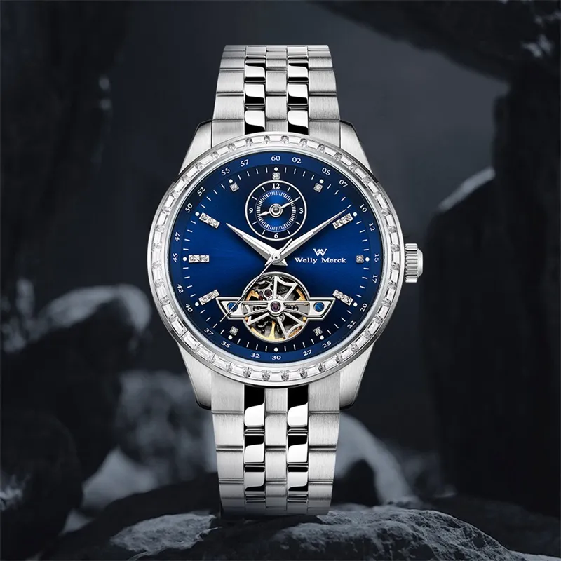 Welly Merck Mechanical Movement Men's Watches Blue Dial-2
