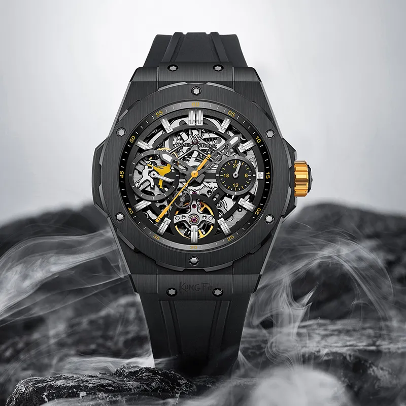 Welly Merck Automatic Mechanical Movement Watch Men's Watches Cut Out Dial-1