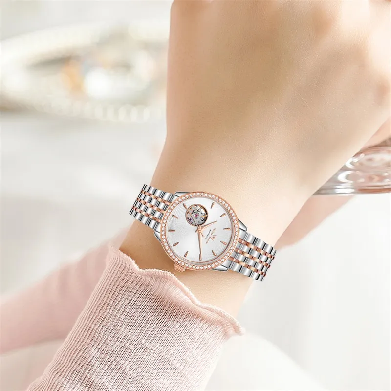 Welly Merck Mechanical Movement Watch Women's Watch Silver Dial-5