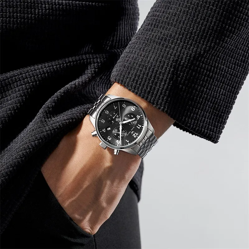 Welly Merck Automatic Mechanical Movement Watch Men's Watches Black Dial-5