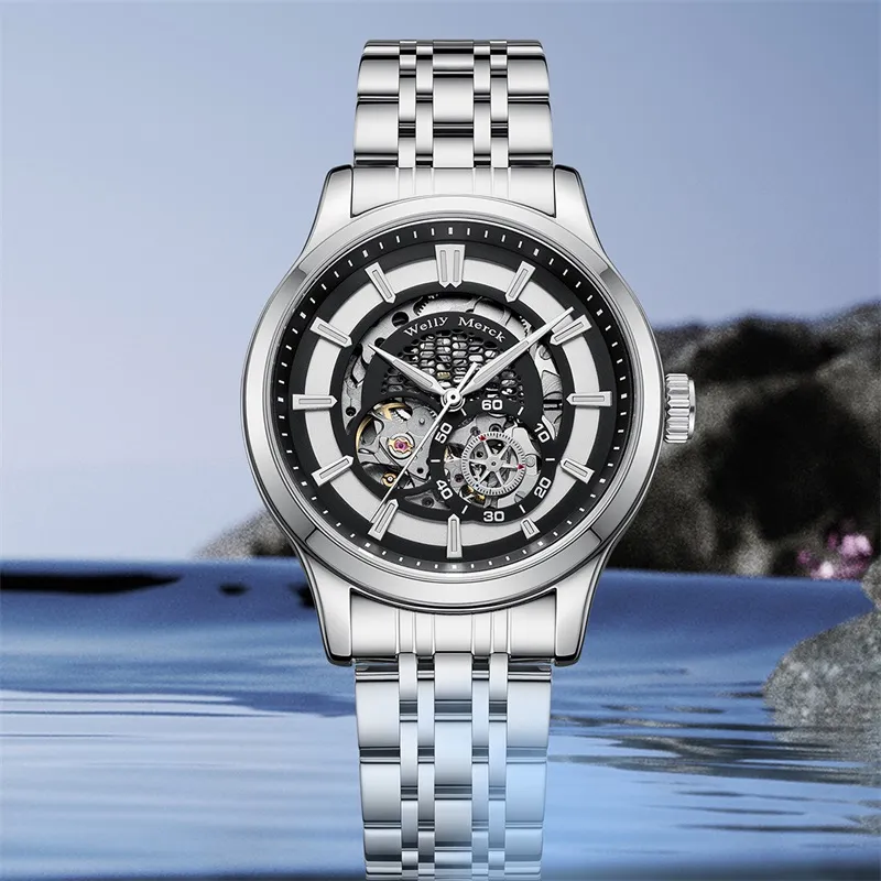 Welly Merck Automatic Mechanical Movement Men's Watches Black Dial-1