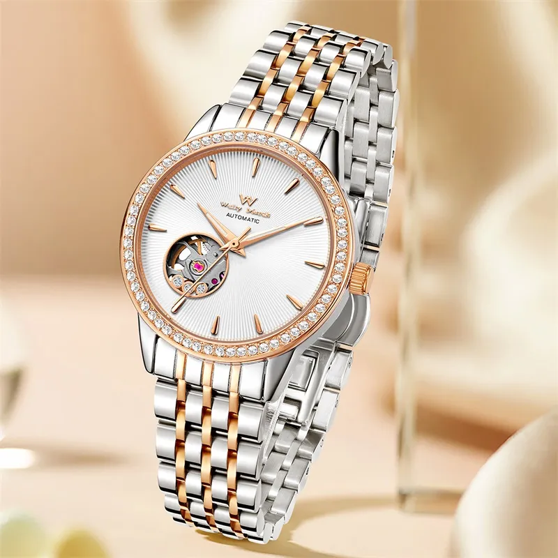 Welly Merck Mechanical Movement Watch Women's Watch Silver Dial-1