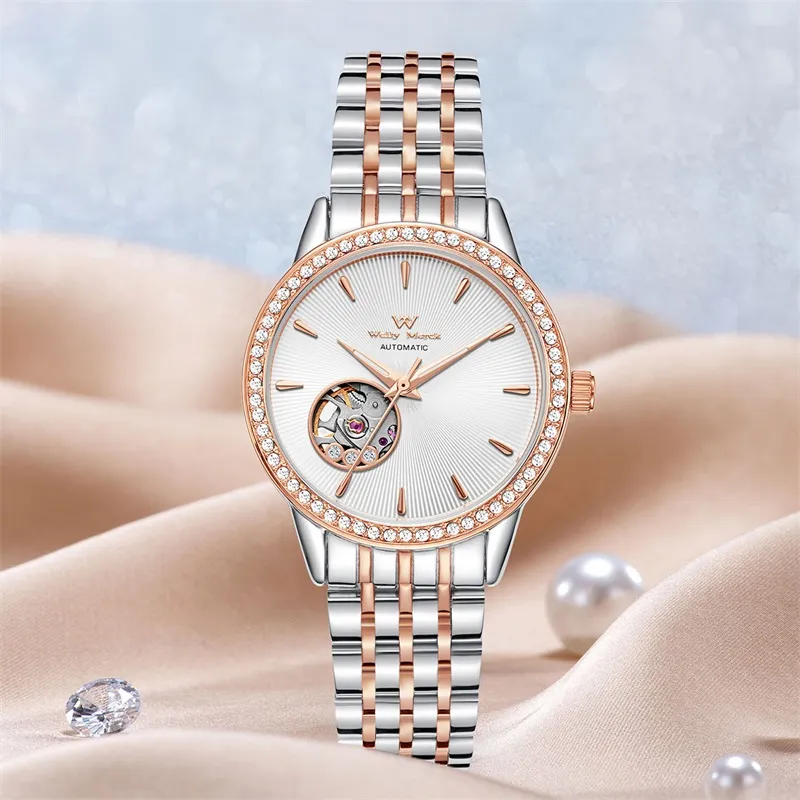 Welly Merck Mechanical Movement Watch Women's Watch Silver Dial-2
