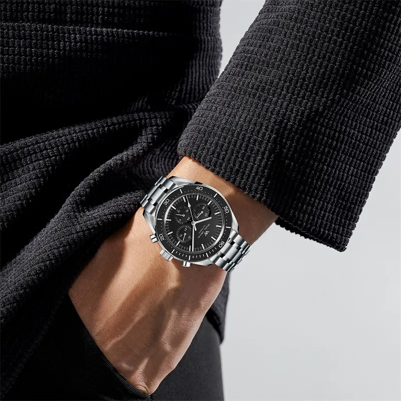 Welly Merck Automatic Mechanical Movement Watch Men's Watches Black Dial-3
