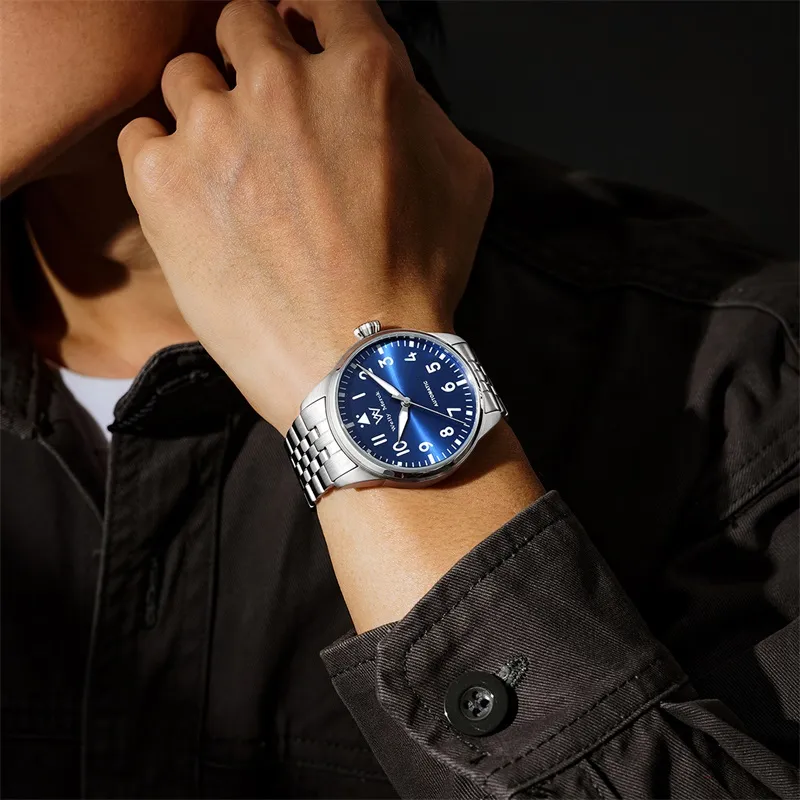 Welly Merck Automatic Mechanical Movement Watch Men's Watches Black Dial-12
