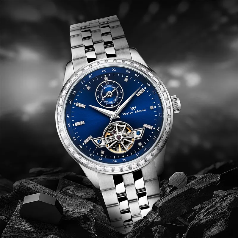 Welly Merck Mechanical Movement Men's Watches Blue Dial-3