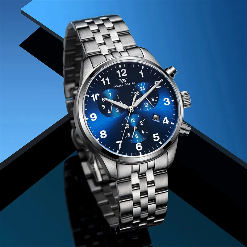 Welly Merck Automatic Mechanical Movement Watch Men's Watches Black Dial-12