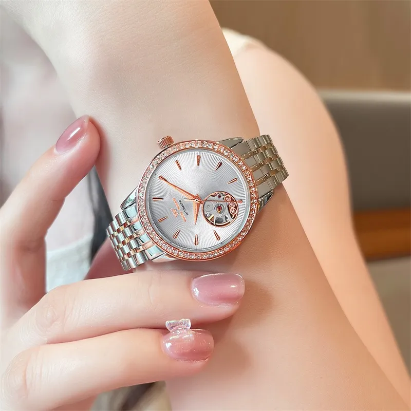 Welly Merck Mechanical Movement Watch Women's Watch Silver Dial-4