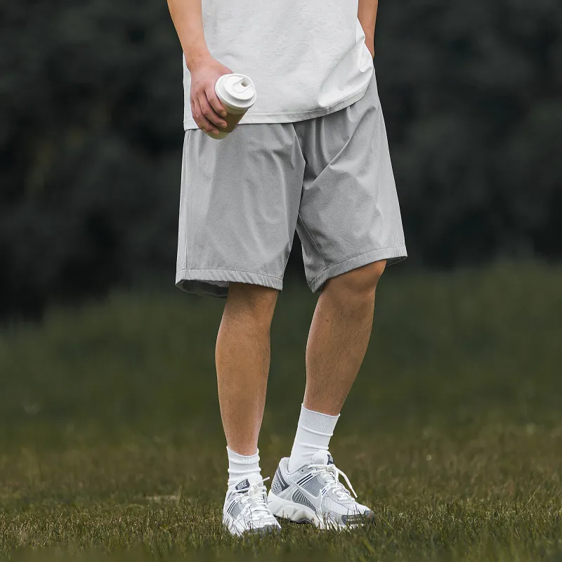 BORDERLESS BDLS Casual Shorts Unisex Light Gray-5