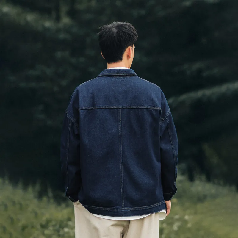 BORDERLESS BDLS Denim Jacket Unisex Dark Blue-5
