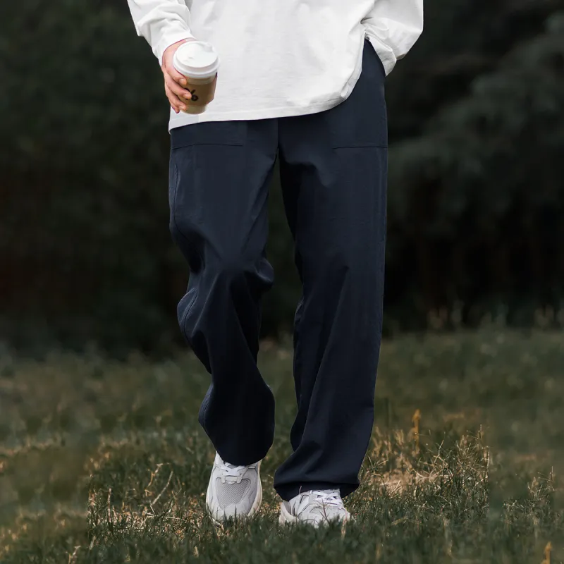 BORDERLESS BDLS Casual Pants Unisex Navy Blue-5