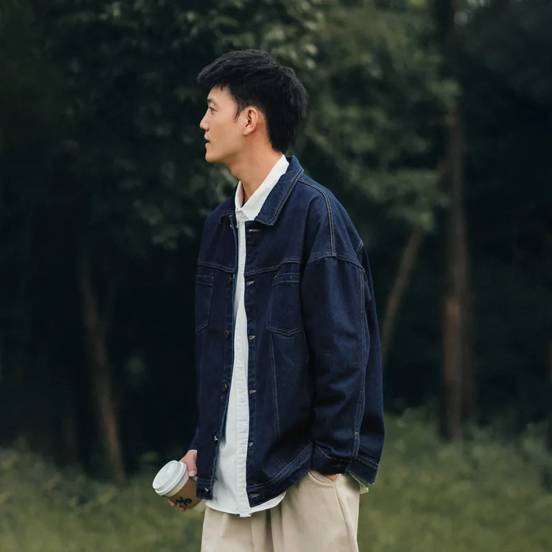 BORDERLESS BDLS Denim Jacket Unisex Dark Blue-3