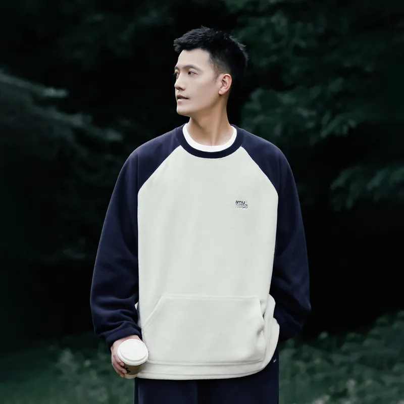 BORDERLESS BDLS Sweatshirt Unisex Ecru+Navy Blue-2