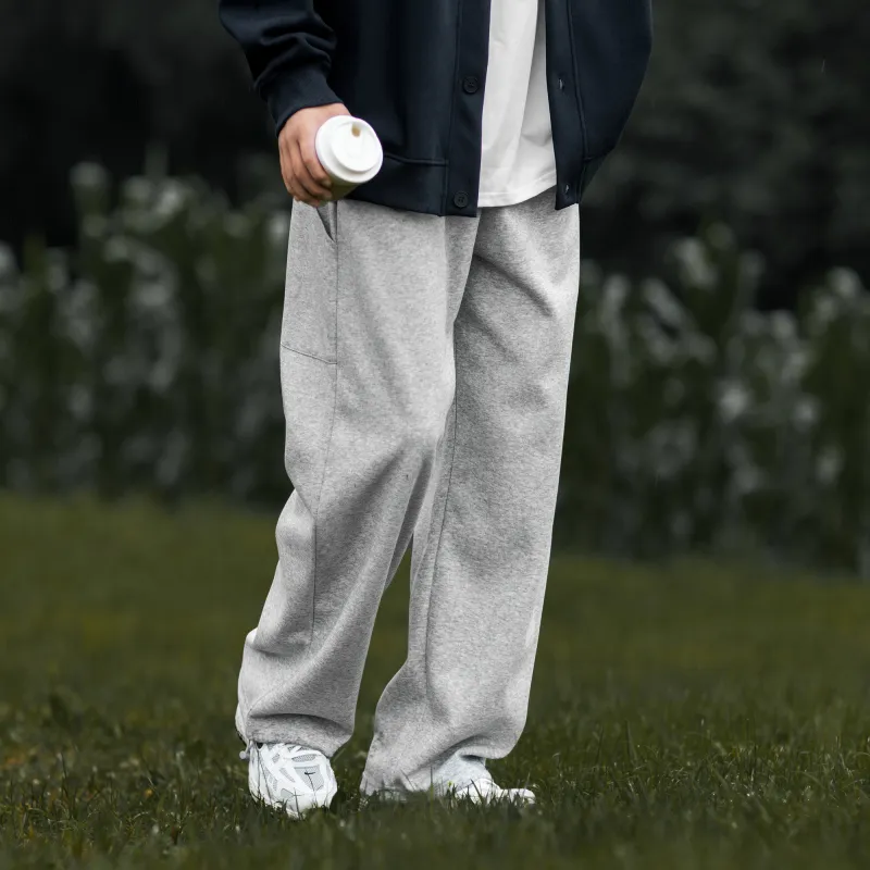 BORDERLESS BDLS Knitted Sweatpants Unisex Heather Gray-5
