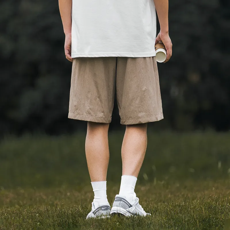 BORDERLESS BDLS Casual Shorts Unisex Khaki-5