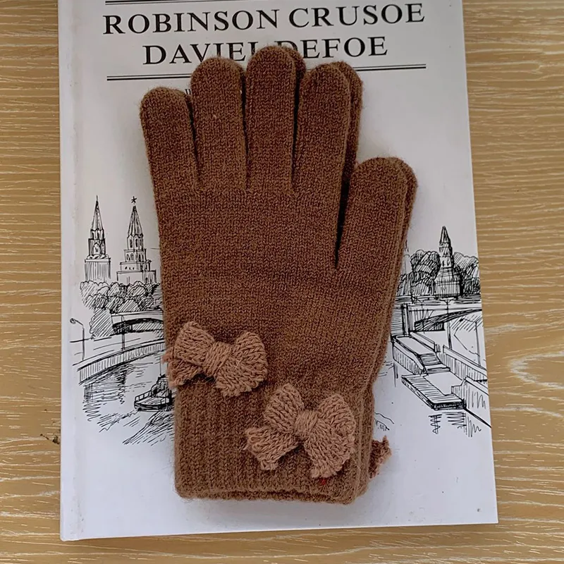 MUSTKOO Knitted Fabric Knit Gloves Women's-26