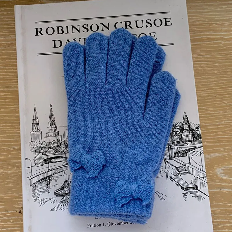 MUSTKOO Knitted Fabric Knit Gloves Women's-17