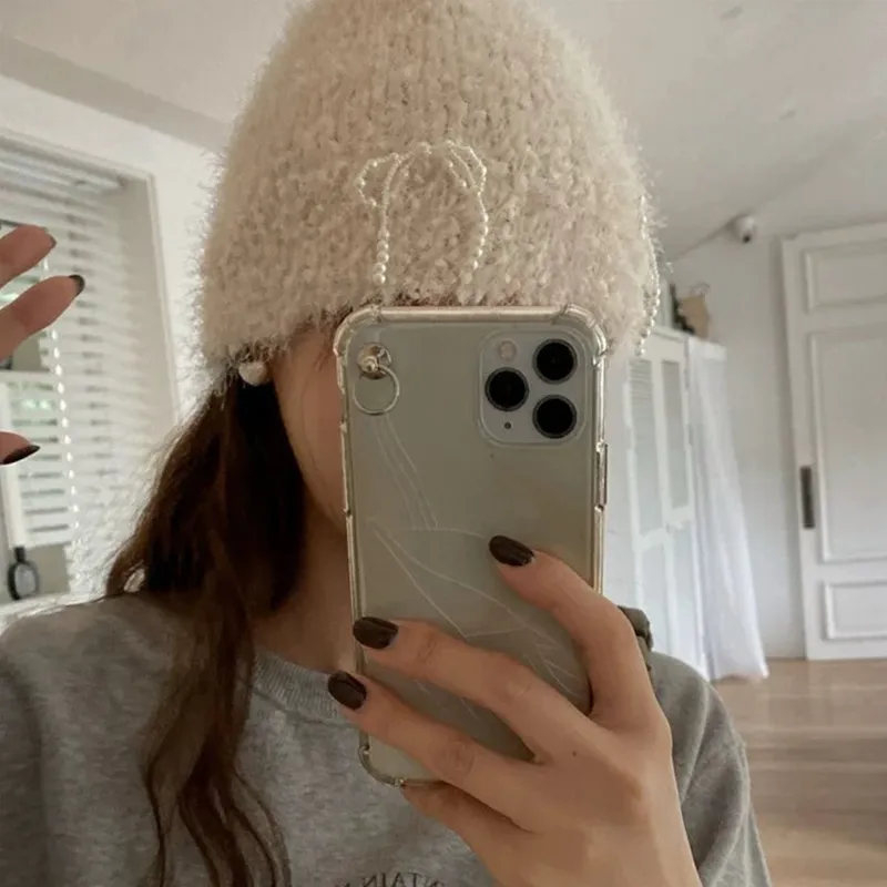 MUSTKOO Plush Yarn Beanies Women's-4