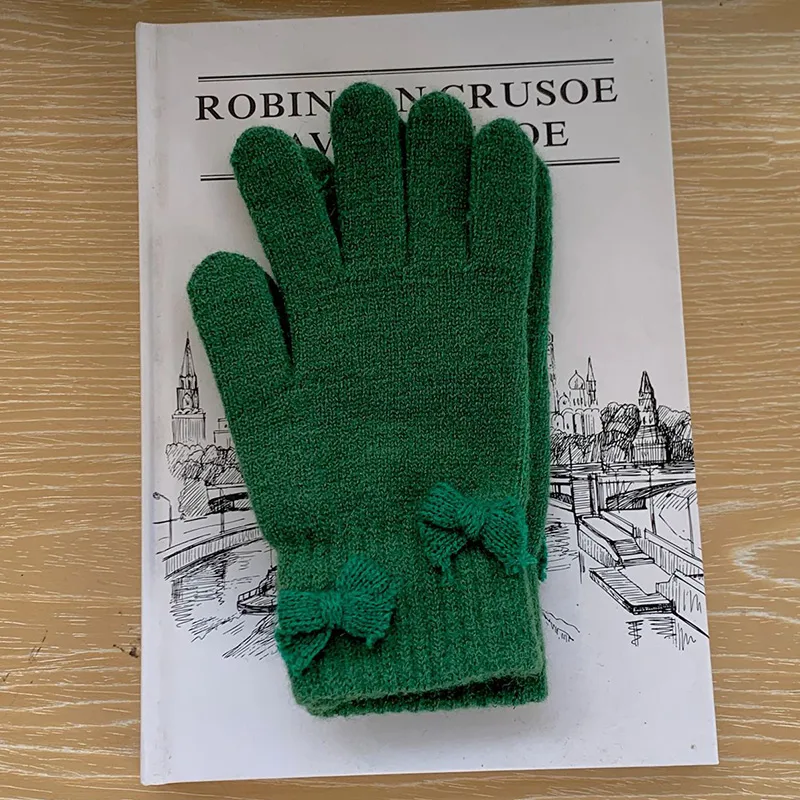 MUSTKOO Knitted Fabric Knit Gloves Women's-22