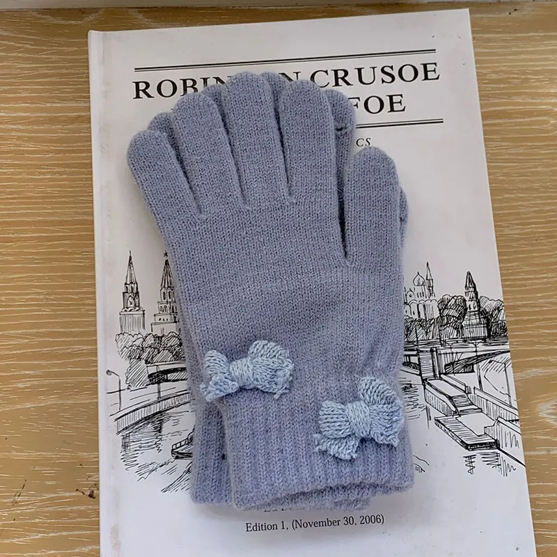 MUSTKOO Knitted Fabric Knit Gloves Women's-25