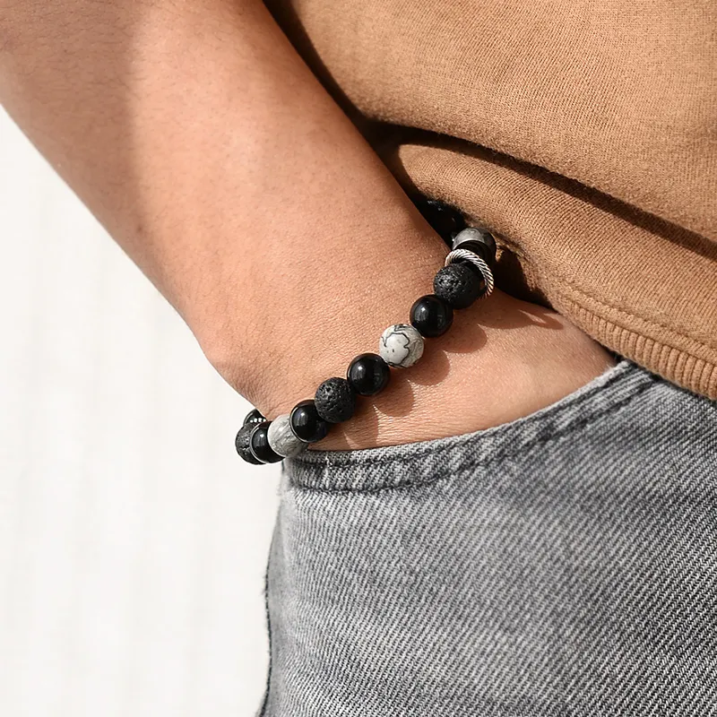 MUSTKOO Volcanic Stone Bracelets Unisex-1
