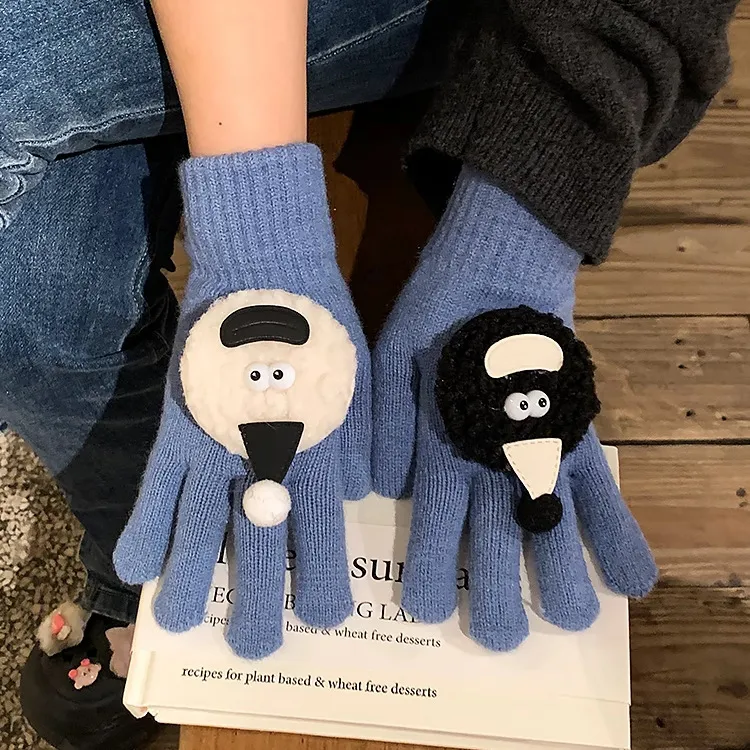 MUSTKOO Knitted Fabric Knit Gloves Women's-8