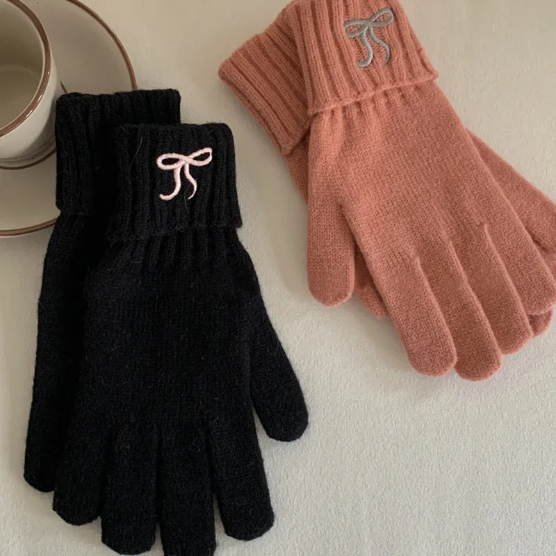 MUSTKOO Knitted Fabric Knit Gloves Women's-8