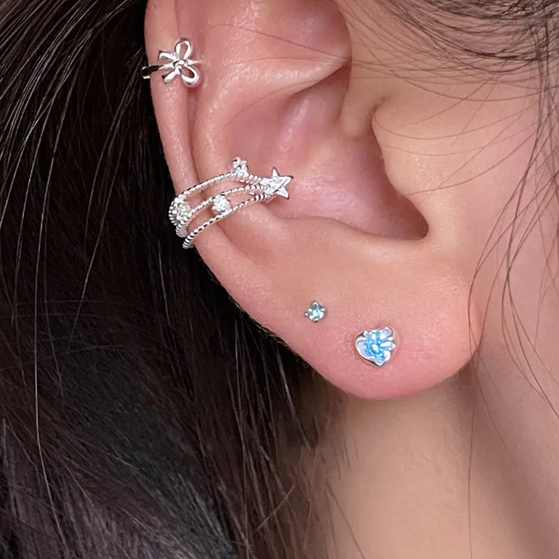 MACE MAVA Zircon With 925 Sterling Silver Pin Stud Earrings Unisex-1