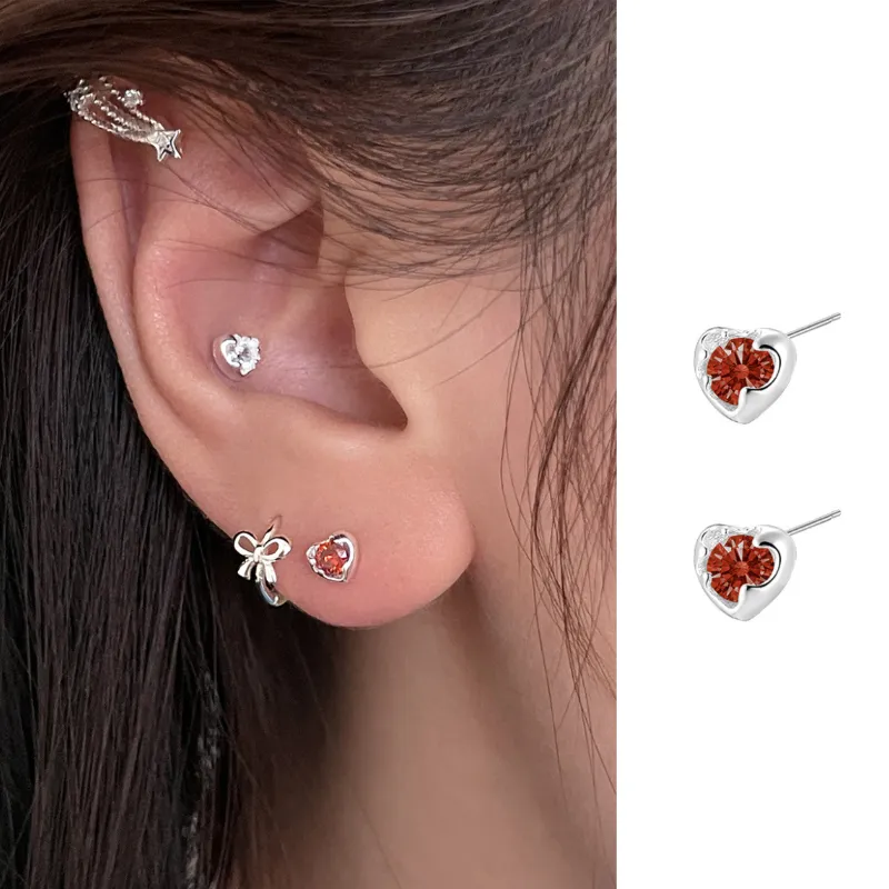 MACE MAVA Zircon With 925 Sterling Silver Pin Stud Earrings Unisex-11