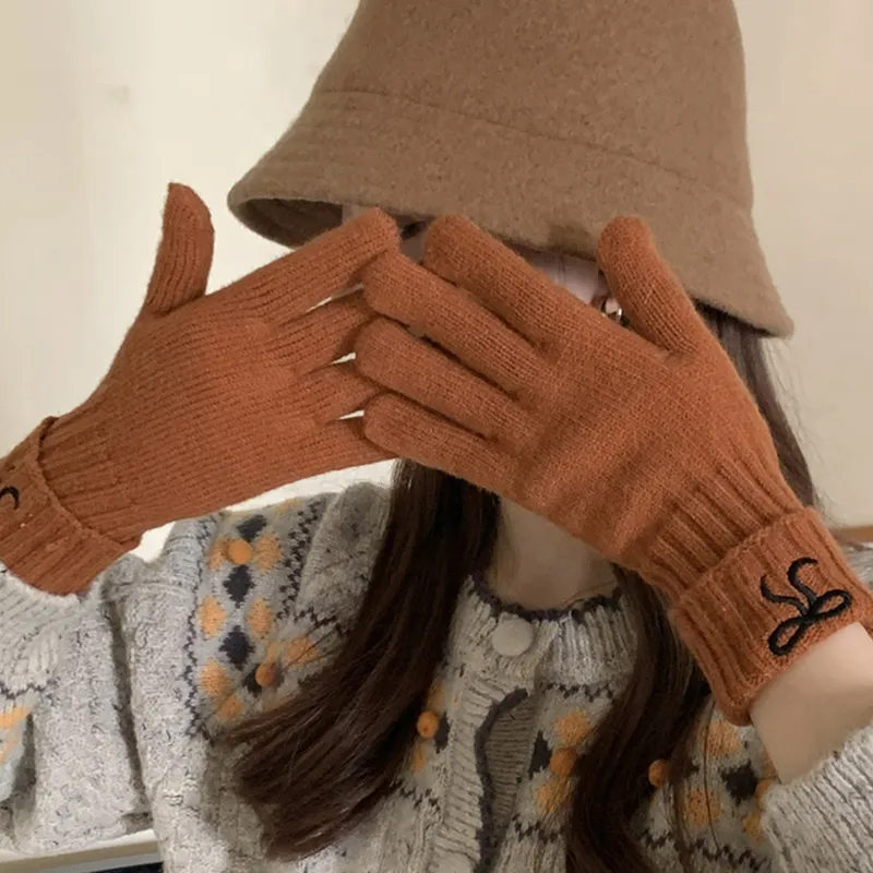 MUSTKOO Knitted Fabric Knit Gloves Women's-11
